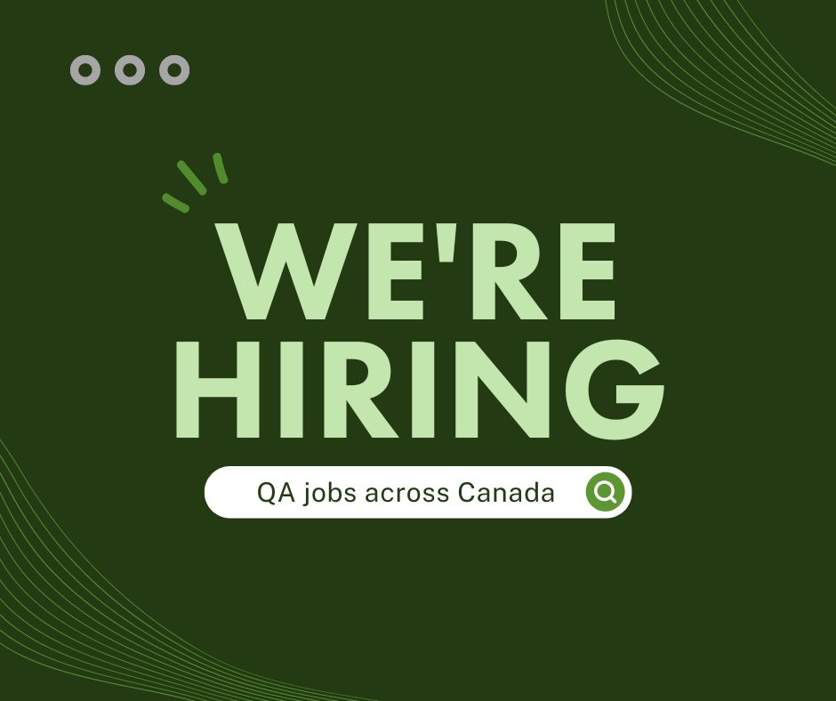 PQATesting's tweet image. We are hiring! We have QA positions open across Canada. Check out our careers page for more info: hubs.la/Q01kLSr00

#Hiring #TechJobs #SoftwareTesting #QualityAssurance
