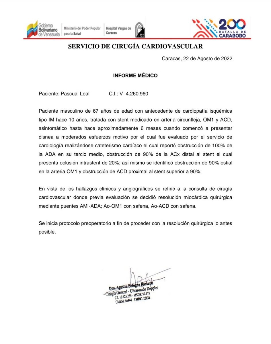 cleal81's tweet photo. Saludos, solicito la magia de Twitter y de todos ustedes para salvar el corazón y la vida de mi papá Pascual Leal quien requiere operación de Corazón Abierto cualquier ayuda es importante contacto 04141230195 anexo informes médicos y requerimientos del Hospital Vargas de Caracas https://t.co/rpNaPzArF6