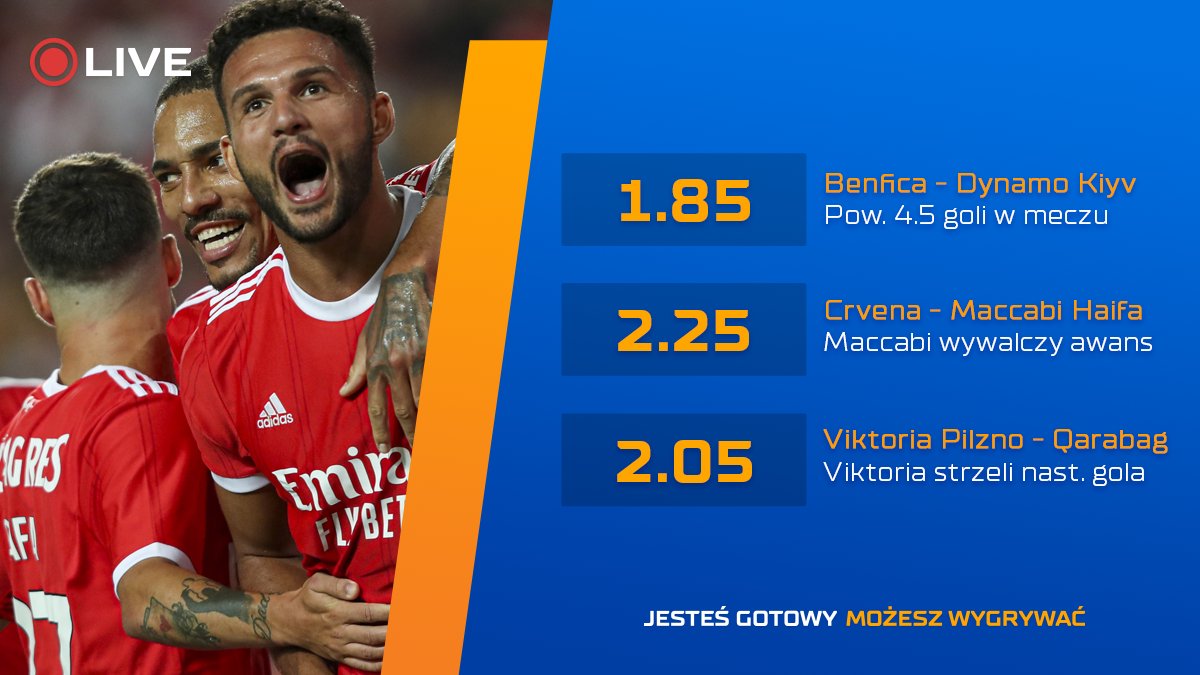 stspolska's tweet photo. Deklasacja w Lizbonie, Qarabag i Crvena na prowadzeniu. Co nas czeka w drugiej części el. #UCL ❓

#SLBDynamo 3-0 (5-0)
#czvmac 2-1 (4-4)
#PLZQAR 0-1 (0-1)

Kursy #LIVE 👉 https://t.co/AzvIqT9D8m https://t.co/6towWbBAeY
