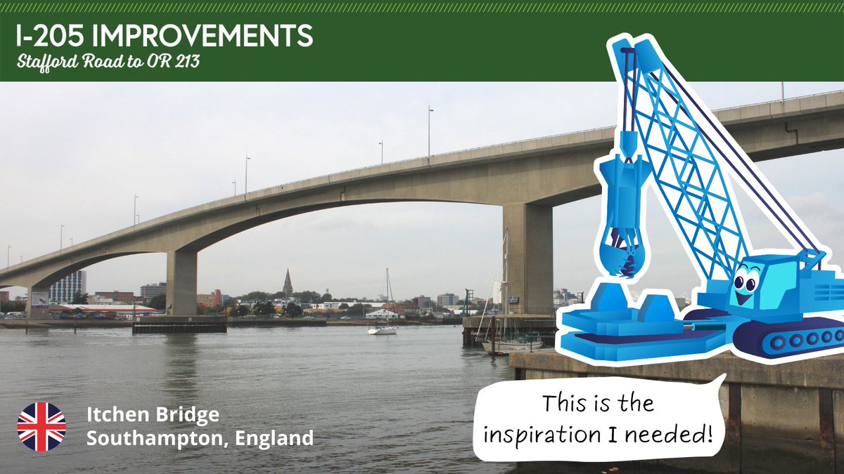 OregonDOT's tweet photo. #OscarTheOscillator, our future #I205 teammate, has passed through #Southampton. He made time to visit their largest toll bridge, #ItchenBridge, for some inspiration.
Oscar is looking forward to seeing his favorite engineering marvel - the Panama Canal! π· Roger Davies https://t.co/OXjYrGioyJ