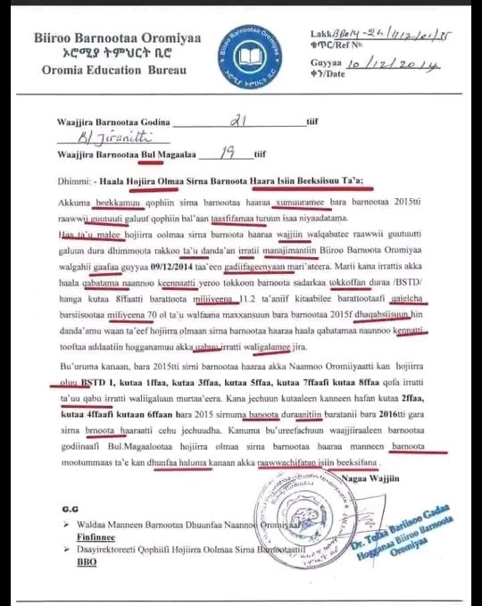 Dubbiin qubee afaan oromoo
sirreessanii barreessuu dadhabuu BBO
irratti badde jechuudha.
Magan....!