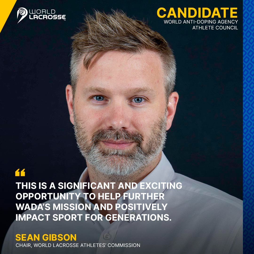 WorldLacrosse's tweet photo. World Lacrosse Athletes' Commission Chair Sean Gibson is up for election to the @wada_ama Athlete Council 👏🏼 #PlayTrue
🔗https://t.co/cqt3G93KEM https://t.co/v2MMktxd1g