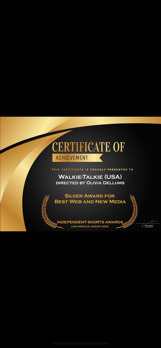 One week later and I’m still in shock that the little project that existed in my head for a year is now listed on IMDb as an award winner 🤩😱