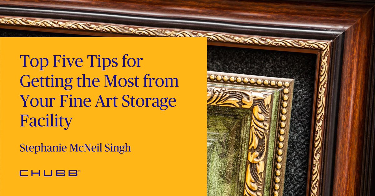 ChubbNA's tweet photo. Chubb #FineArt and collections expert Stephanie McNeil Singh shares tips to help collectors protect their art year-round and during #HurricaneSeason when using fine art storage facilities: https://t.co/1p08e6uS3V https://t.co/1jaxOyqyer