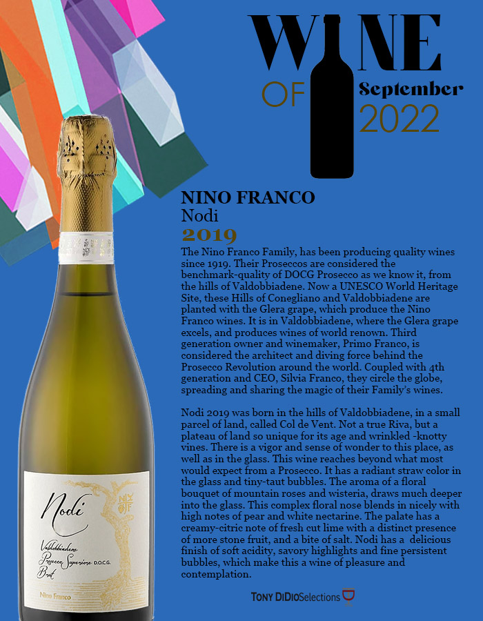 Tony DiDio (@tdselections) on Twitter photo A vigorous #wine from old vines, our Wine of September 2022 is Nodi 2019 by <a href="/NinoFranco1919/">Nino Franco Prosecco</a> . #prosecco #winelover A vigorous #wine from old vines, our Wine of September 2022 is Nodi 2019 by <a href="/NinoFranco1919/">Nino Franco Prosecco</a> . #prosecco #winelover
