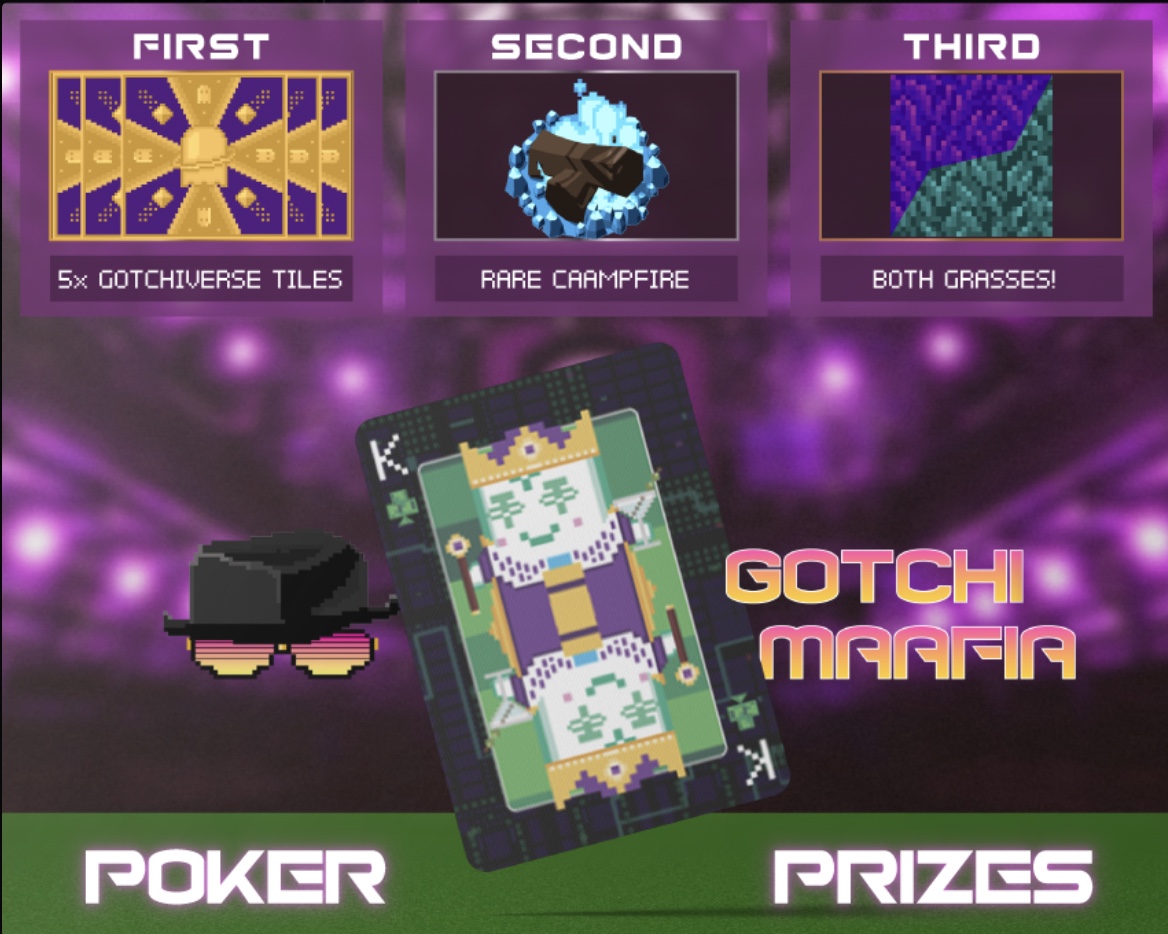 GotchiMaafia's tweet photo. 💎KekSus Hold'em August Finale💎
Join us this Friday at 7pm EST for this months Finale!👻
Last chance to get in on Gotchi Maafia's first 6 months of OG Keksus hold'em poker for #gotchigang 👀🤌
Who knows, maybe having an early token/experience on the table could come in handy😏🦈 https://t.co/pGOh6bWKmT