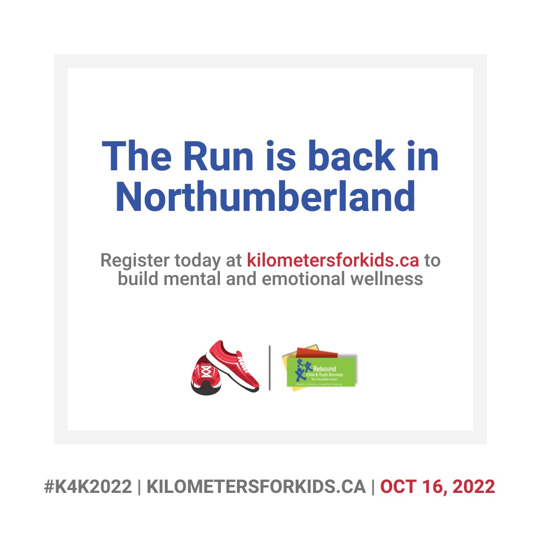 Kilometers4Kids's tweet photo. The Run is back! And this year it’s in the @TownofCobourg📍

Registration is now open! Visit https://t.co/g5LTY1xBNm to join the Run as a participant or a sponsor🏃‍♀️🏃‍♂️

#K4K2022 https://t.co/wdCvjF7pSM