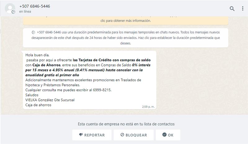 EnderGoB's tweet photo. @CajadeAhorrosPA  su personal tiene acceso a los datos de los cuentahabientes para enviar este tipo de mensajes? https://t.co/h6yLovnGM4