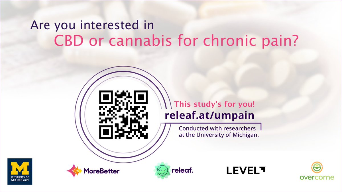 iPainOfficial's tweet image. You could receive $500 by completing this study with researchers from the University of Michigan on the efficacy of different #cannabinoids in treating #Fibromyalgia, #Rheumatoid Arthritis, and #Osteoarthritis! Learn more at releaf.at/umpain  @releafapp