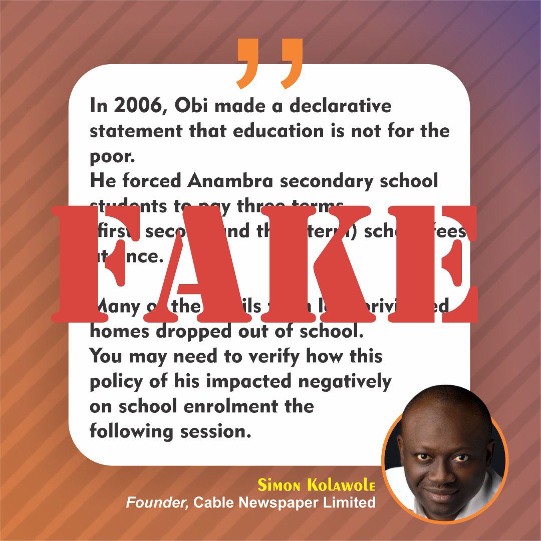 thecableng's tweet photo. DISCLAIMER: An article entitled "2023: On Peter Obi, let us verify!" is being shared on social media and attributed to me. I am NOT the author. 1/2 https://t.co/w41IwWs9SH