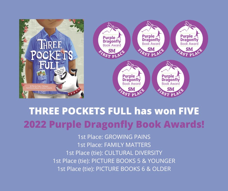CardinalRulePrs's tweet image. Our summer 2022 release, Three Pockets Full by @RodriguezCindyL (illustrated by Begoña Fernández Corbalan) has won FIVE #1st place #PurpleDragonfly book awards by @StoryMonsters. Order your copy here (or favorite bookseller):
bit.ly/3ofIGbM #ThreePocketsFull
