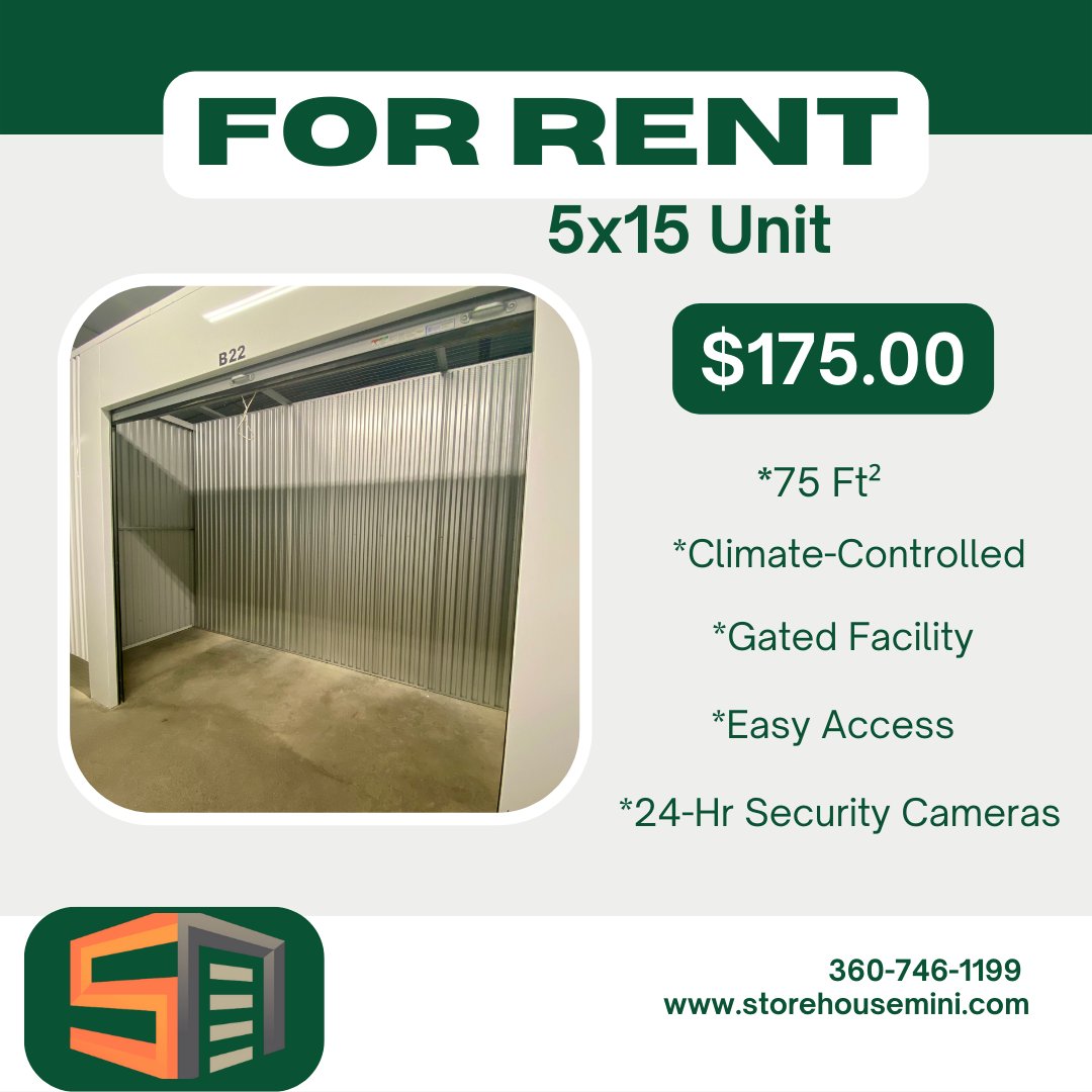 Storehousebham's tweet photo. We have a smaller 5x15 unit available to rent in the convenient Iron Gate business area of Bellingham.
#irongatebusinessdistrict #storehouseministoragecomplex #climatecontrolledunits https://t.co/n28Myb7sfM