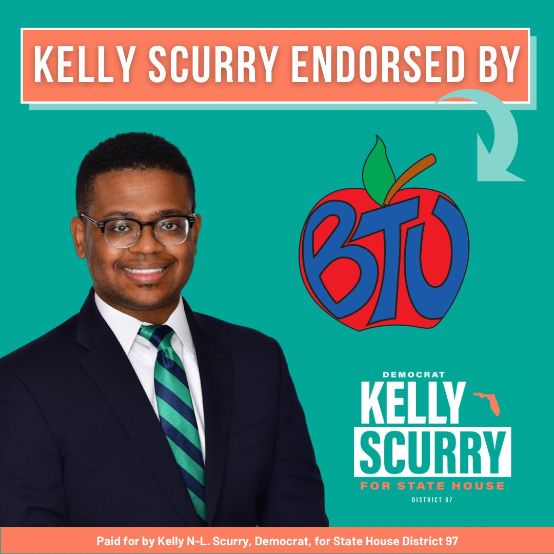 Thank you so much to <a href="/BrowardTeachers/">BTU</a> for your endorsement. I promise to be a fighter for our public schools in Tallahassee.