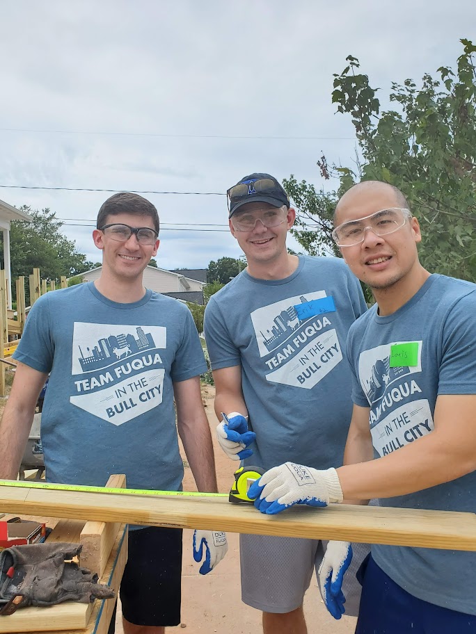durhamhabitat's tweet photo. Scenes from day 2 of our annual @DukeFuqua build week. So much hard work from these determined students. Team building while community building! #fuquaserves #durhamhabitat https://t.co/sT9Grdjl8f