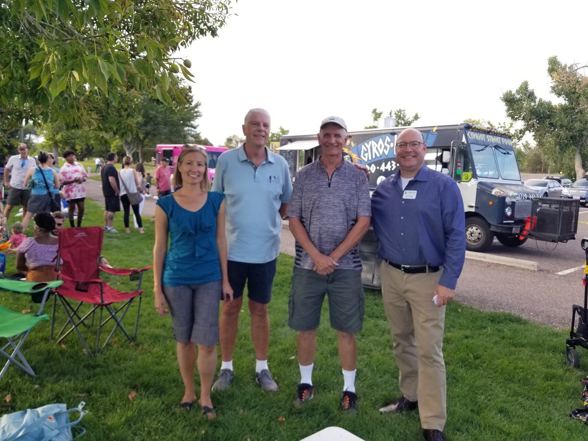 Rosenthal5280's tweet photo. Hung out w/neighbors in Cook Park neighborhood, #Denver. Thanks to the association for organizing. Everyone enjoyed getting together, listening to music, eating from great selection of food trucks & continuing the fun of #DenverDays. I even got #acupuncture. #coleg #copolitics https://t.co/26rhSSnWwC
