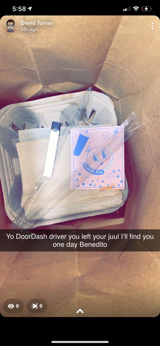 Kentucky_Laveau's tweet photo. @DoorDash my kids ordered food today, and the delivery guy’s vape was WITH THEIR FOOD… LEAKING ONTO NAPKINS in the bag. How did this happen?!?! That’s soooo dangerous… ANYTHING could be in that juul… https://t.co/CjFFfhjS76