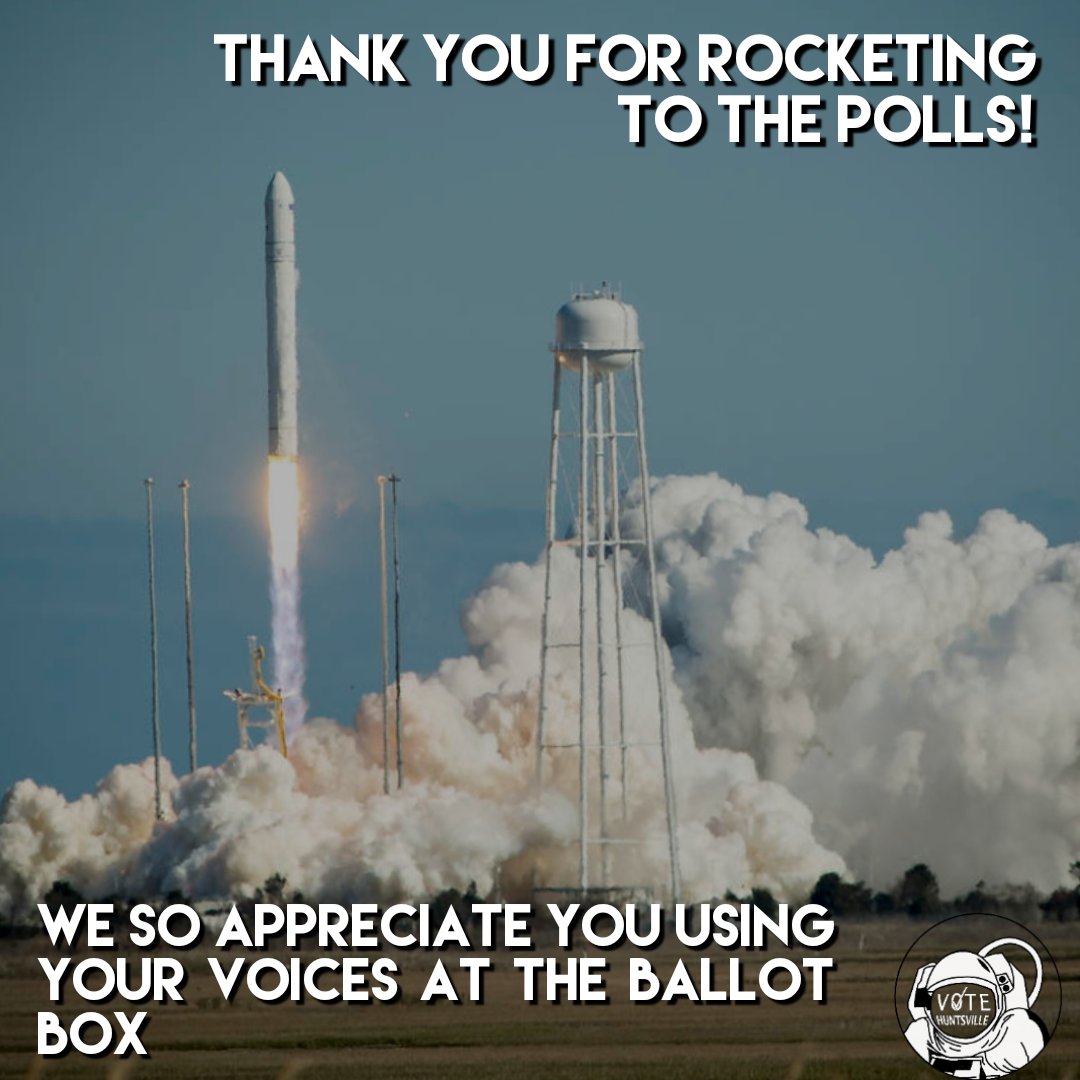 VoteHuntsville's tweet photo. Huntsville, goodnight and THANK YOU for voting today! https://t.co/raIhmJZVmi