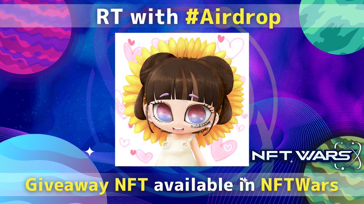 NFTWars_'s tweet photo. [NFTWars x FlowerLolita] NFTエアドロップキャンペーン！

FlowerLolitaのNFTを１つプレゼント！

1. 「#Airdrop」付きでリツイート
2. フォームを入力！
https://t.co/w9qfrgTVM0

期限: 8/30 23:59
#FlowerLolita #Giveaway #GETFreeNFT #NFTWars https://t.co/afeStCKczm