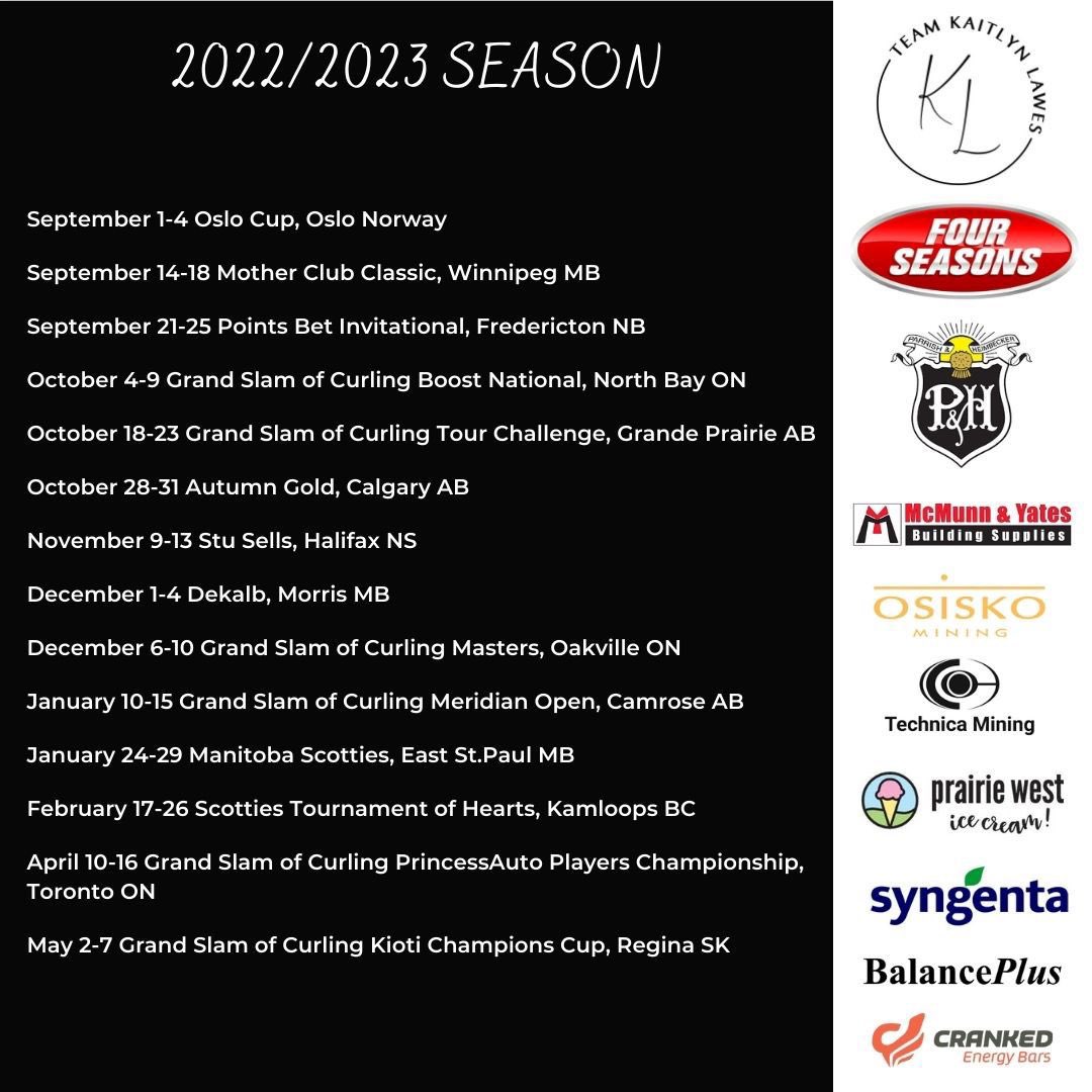 Wondering where we will be this season? Here is our upcoming schedule! Come check out the action if we are in a town/city near you! See you on the ice 🥌…first stop, Oslo Norway! ✈️ 🇳🇴 #curling