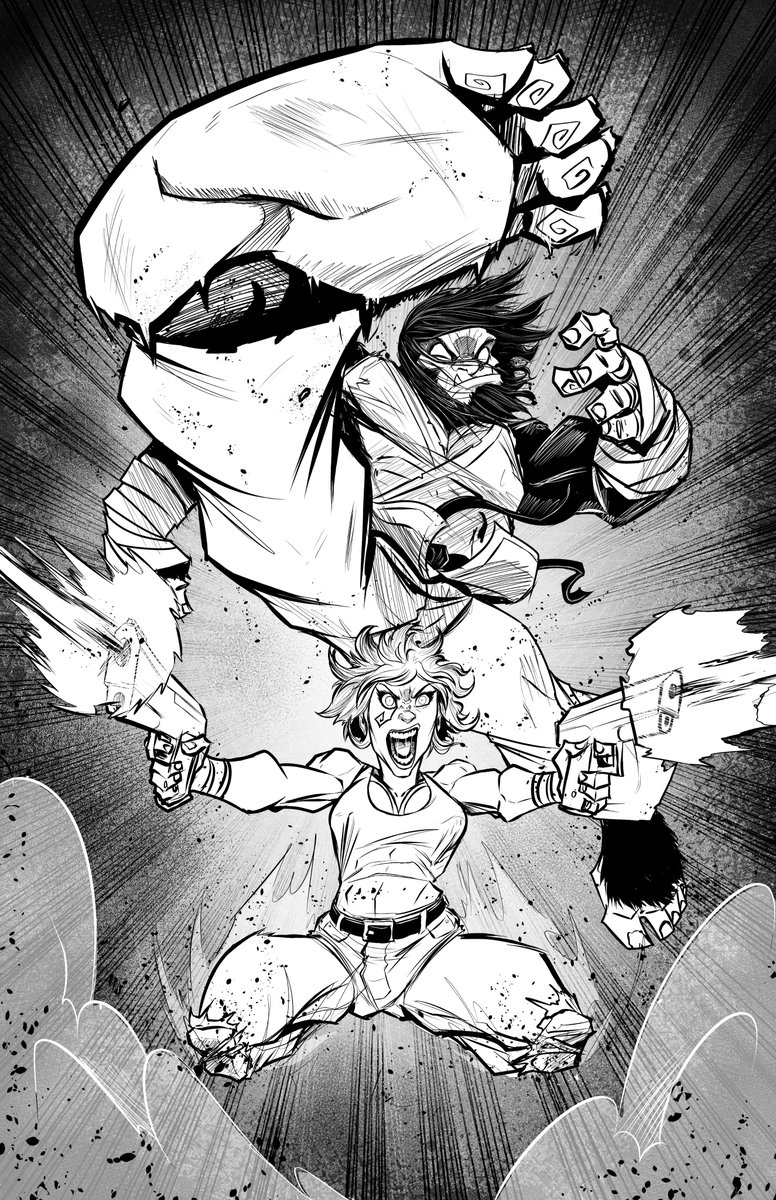 zipdraw's tweet photo. I was so into the music by GRMLNZ and into Inking, that I didn't notice OBS kept crashing on me.
Anyway, check out the Lines to the Bigfoot Knows Karate piece I am doing for @danomyte139  as a variant cover to his 2nd Chapter. 
@BigfootBFKK #BFKK #bigfoot #karate https://t.co/S38RyTVayX