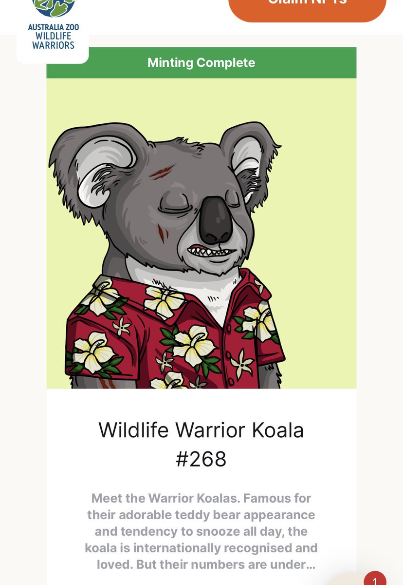 sofles (@sofles_official) on Twitter photo How epic is my new nft friend #warriorkoala. Thanks for making it easy to help us support <a href="/wildwarriors/">Wildlife Warriors</a> & <a href="/AustraliaZoo/">Australia Zoo</a> with their incredibly important conservation work. Thanks <a href="/meadowlabs/">meadowlabs.io</a> for making this such a smooth #green #carbonneutral #mint using <a href="/Algorand/">Algorand Technologies</a> How epic is my new nft friend #warriorkoala. Thanks for making it easy to help us support <a href="/wildwarriors/">Wildlife Warriors</a> & <a href="/AustraliaZoo/">Australia Zoo</a> with their incredibly important conservation work. Thanks <a href="/meadowlabs/">meadowlabs.io</a> for making this such a smooth #green #carbonneutral #mint using <a href="/Algorand/">Algorand Technologies</a>