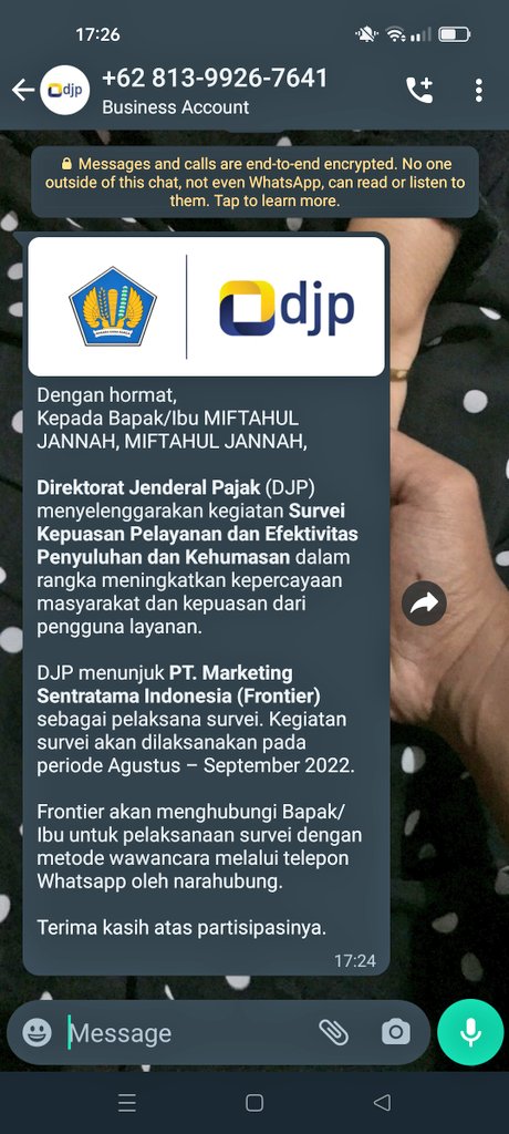 miit_MJ's tweet photo. Selamat pagi, Admin @kring_pajak 
Apakah benar perusahaan dan nomor yang tertera ini, adalah mitra DJP? 
Mohon jawabannya. 
Terima kasih. https://t.co/RnimNcCy6M