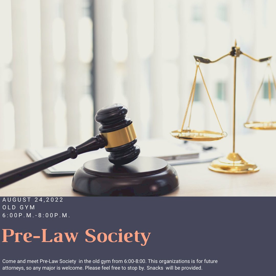 AlcornPLS's tweet image. Come out to the organization fair tomorrow and meet Pre-Law Society. It will be in the old gym from 6:00p.m-8:00p.m. Snacks will be provided.