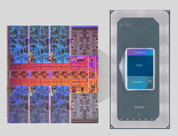 ServeTheHome's tweet photo. At Hot Chips 34, Intel shared details on its upcoming 2023 Meteor Lake processors that will be composed of disaggregated tiles https://t.co/h7lZ7r0rLU @Intel @hotchipsorg #HC34 https://t.co/MGZ8EKR9lZ
