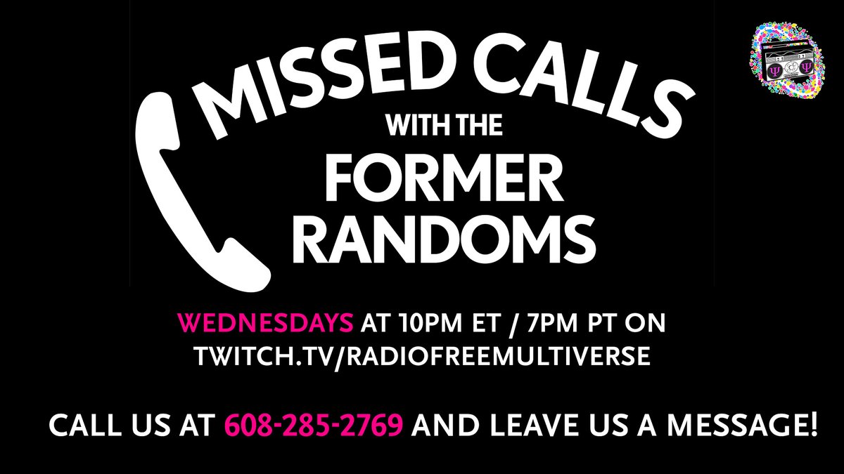 RFMultiverse's tweet photo. Tonight on Missed Calls with the Former Randoms, we're talkin' spoofs, goofs, doofs, &amp; bloops!

TONIGHT
10p ET / 7p PT
https://t.co/zaWqLkz8BP https://t.co/J7AMTx0sO4