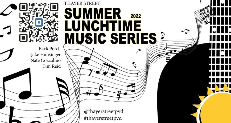 ThayerStreetPVD's tweet photo. Don't miss our Summer Music Series! Every Tuesday, Thursday, and Saturday from 12-2pm on Thayer Street! We love bringing live music to the street. https://t.co/wNCjfvguoZ