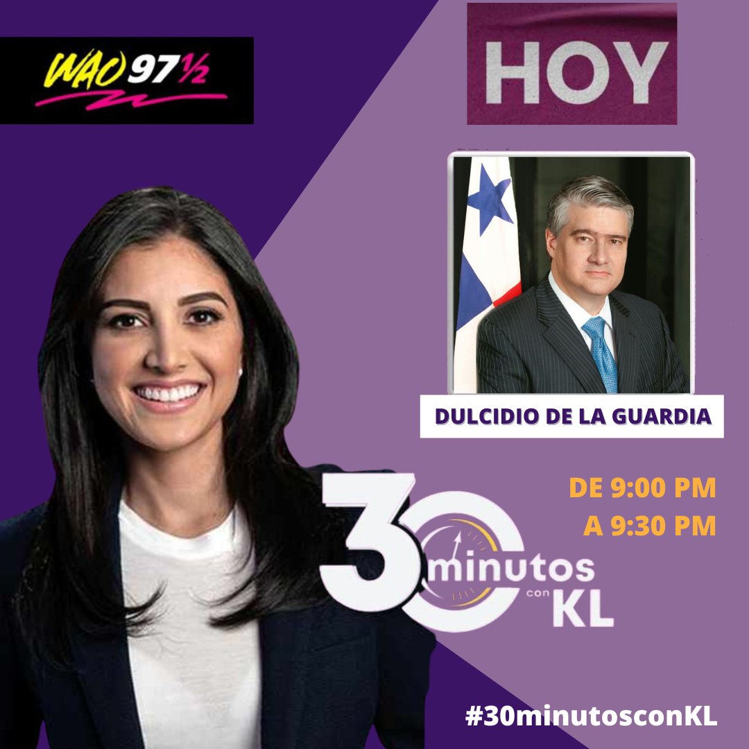 30MinutosConKL's tweet photo. Dentro poco iniciamos #30minutosconKL; en esta oportunidad estará con nosotros el exministro de Economía y Finanzas, @ddelaguardia. 

- Hablaremos del Presupuesto General del Estado 2023 y la deuda pública del país. 

9:00 p.m. con @KatleenLevyG ✨️
📻 @WAO973 https://t.co/dhbj9trVCD