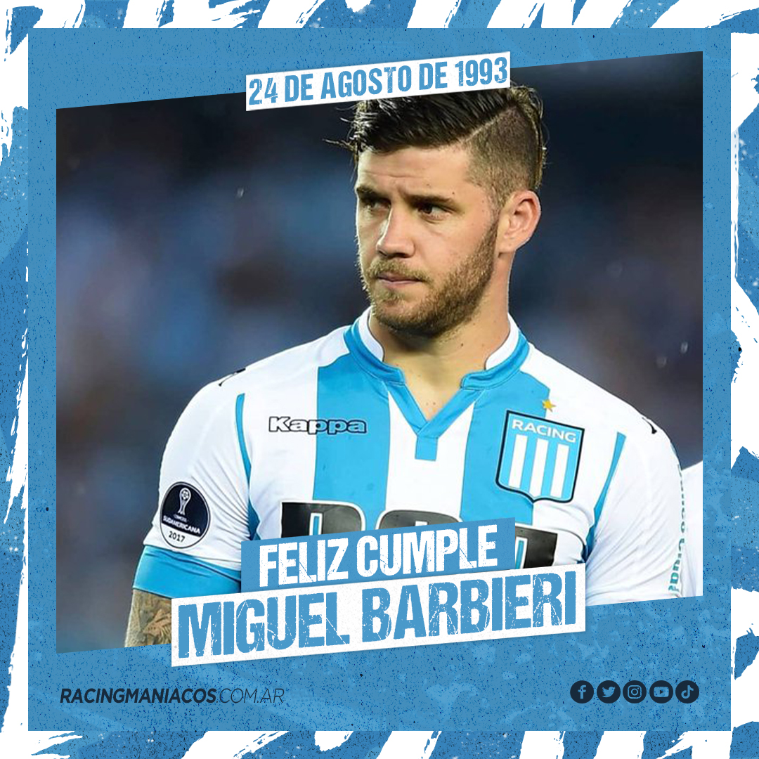 RacingManiacos's tweet photo. Hoy es el cumpleaños de Miguel Barbieri, ex defensor de #Racing. 

¡Felicidades, @Barbierimigue! 🙌🎓 https://t.co/zlahj9hhpZ