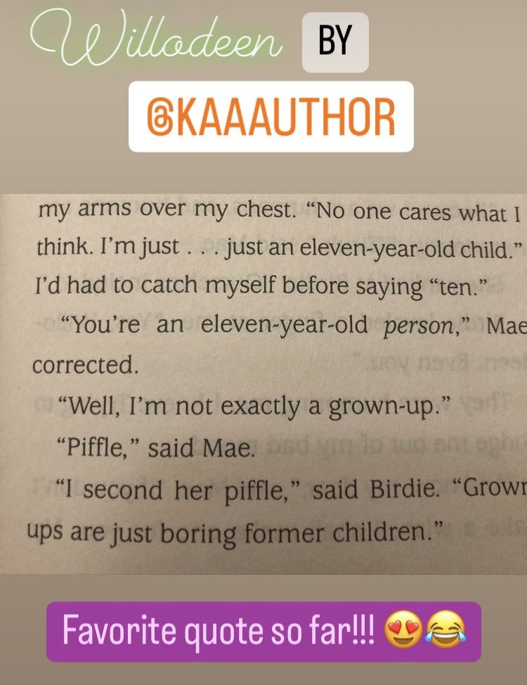 Ms. Slavin está leyendo / Ms. Slavin is reading… Willodeen by @kaaauthor!

What are you reading? ¿Qué estás leyendo? 📚 

P.S. check out my favorite quote so far 😉 

@TxASL @TXLA @TBABooks #txasl