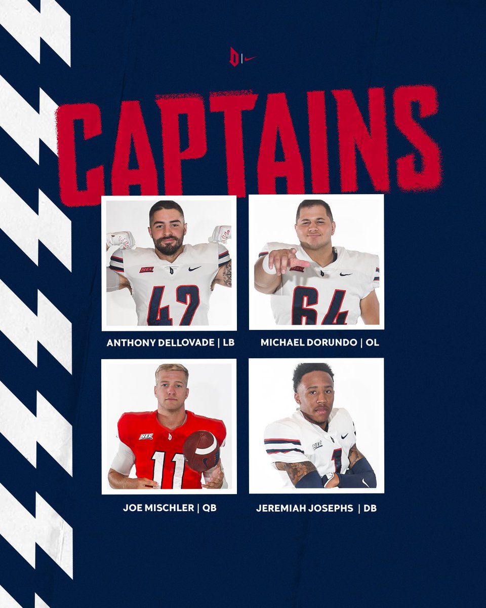 DuqFB's tweet photo. Oh Captain, my Captain 🫡

🔵 @Joemischler11 
🔵 @mdorundo2 
🔴 @DellovadeA 
🔴 @Jjosephs_2 

#GoDukes https://t.co/uvEZ5vqTL6