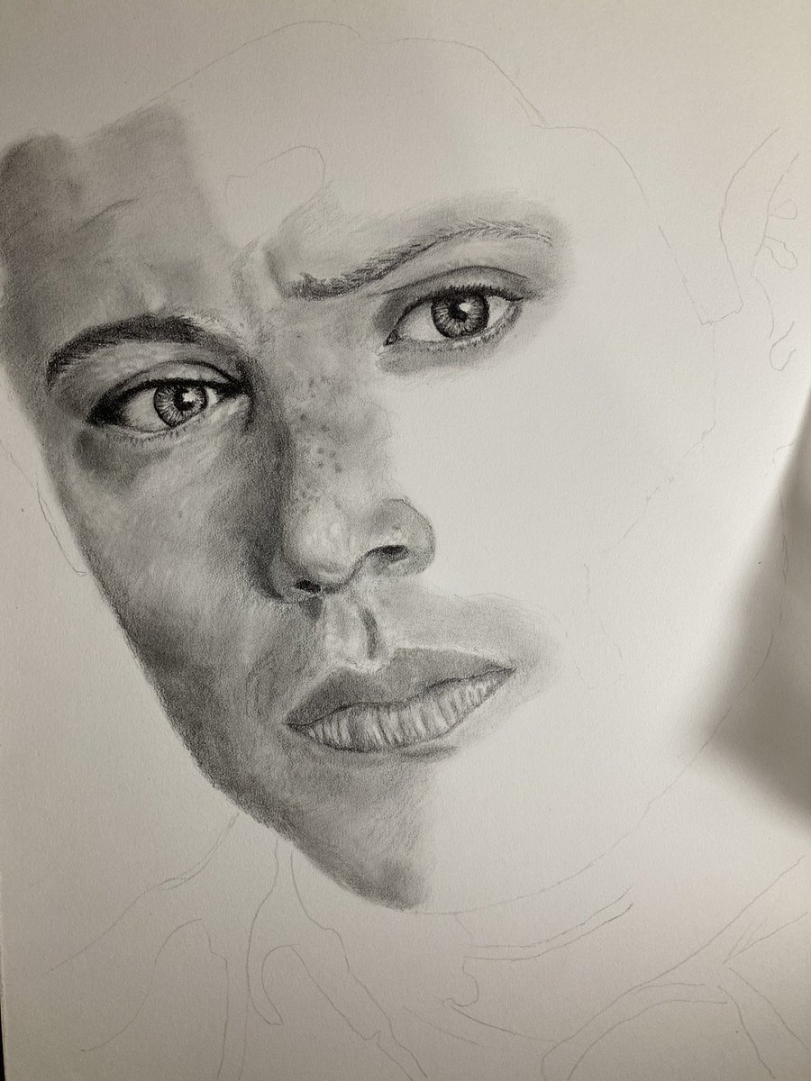 I’m at the half way point on my drawing of dean but I’m starting to lose motivation now #SPNFamily #deanwinchester #drawing #fanart