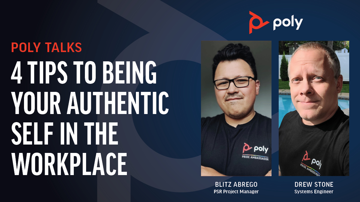 PolyCompany's tweet photo. Join us LIVE on Poly's social channels August 31, 2022 at 8:00AM PST for the launch of #PolyTalks. Featuring Blitz Abrego and Drew Stone to discuss 4 Tips to Being your Authentic Self in the Workplace. https://t.co/grZHlctBdt