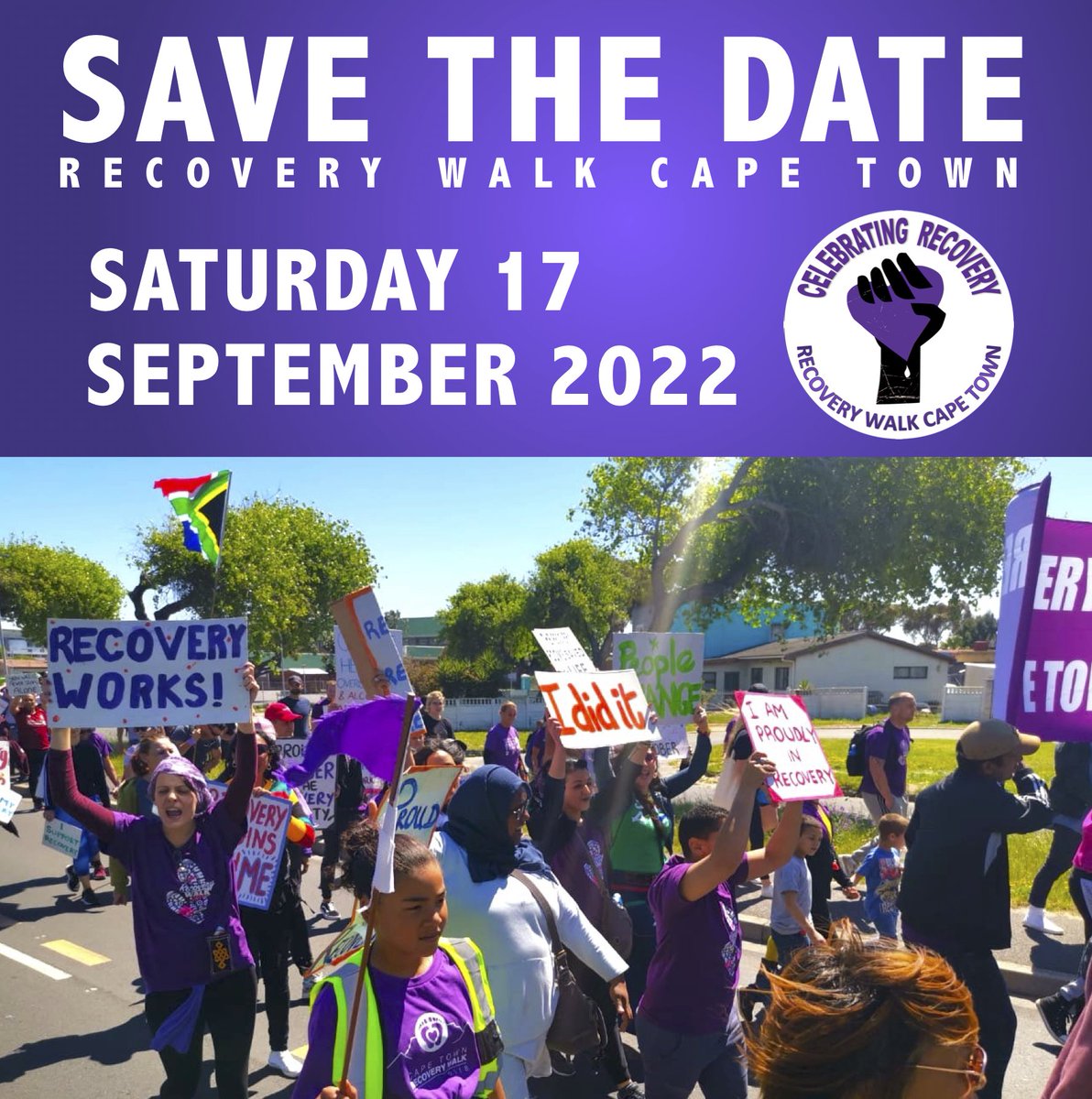 RecoveryWalkCapeTown (@recoverywalkct) on Twitter photo 💜SAVE THE DATE💜 The 8th annual <a href="/RecoveryWalkCT/">RecoveryWalkCapeTown</a> is soon! Join us! We will be gathering at Lentegeur Psychiatric Hospital at 9h30. Thanks to our partners <a href="/Lente_Spring/">TheSpringFoundation</a> <a href="/TheSADAG/">SADAG</a> Ward 81 and Lentegeur. #wedorecover #mentalhealth #addiction_recovery #rwct 💜SAVE THE DATE💜 The 8th annual <a href="/RecoveryWalkCT/">RecoveryWalkCapeTown</a> is soon! Join us! We will be gathering at Lentegeur Psychiatric Hospital at 9h30. Thanks to our partners <a href="/Lente_Spring/">TheSpringFoundation</a> <a href="/TheSADAG/">SADAG</a> Ward 81 and Lentegeur. #wedorecover #mentalhealth #addiction_recovery #rwct