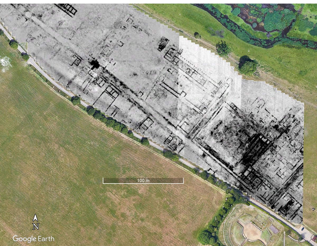 The Community Archaeology Geophysics Group's GPR survey at #Verulamium has turned-up some amazing buildings this summer.  60m long colonnade on an 80m wide building...!?  Blog post coming soon. <a href="/StAlbanspast/">SAHAAS</a> <a href="/stalbansmuseums/">St Albans Museums</a> <a href="/resandmag/">Chris Gaffney</a> <a href="/CIfA_GeoSIG/">CIfA GeoSIG</a> <a href="/GeoscanResearch/">Geoscan Research</a> #gpr