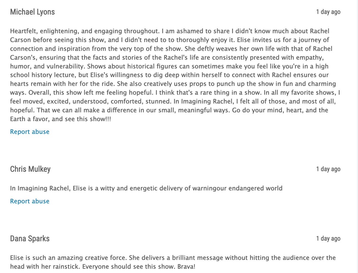 ImaginingRachel's tweet photo. More lovely audience reviews for @ImaginingRachel Please come! wed 24 and fri 26 @ 3:05 @cvenues C cubed https://t.co/6JJX61O1Ut https://t.co/03TDSF483G