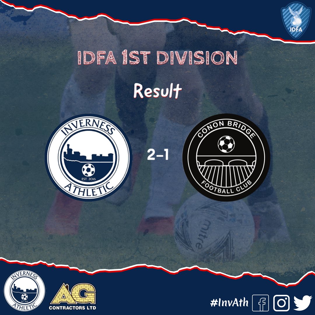 InvernessAthFC's tweet photo. Athletic rounded off our Amateur season tonight with a 2-1 win over Conon Bridge, which confirmed promotion.

Belters from @tomfultonnn &amp; Logan Dunsmore secured Premier League footie for next season.

Absolutely brilliant lads, well done. 👏🏻👏🏻

Report to follow..

#InvAth https://t.co/6Lu7AdQ2B6