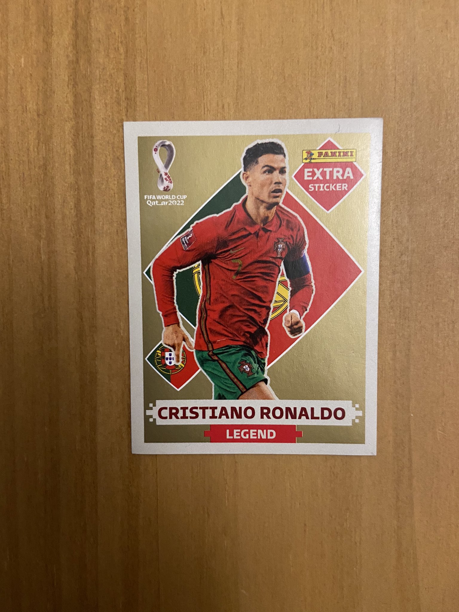 Figurinha Legend Gold Extra Cristiano Ronaldo Copa 2022
