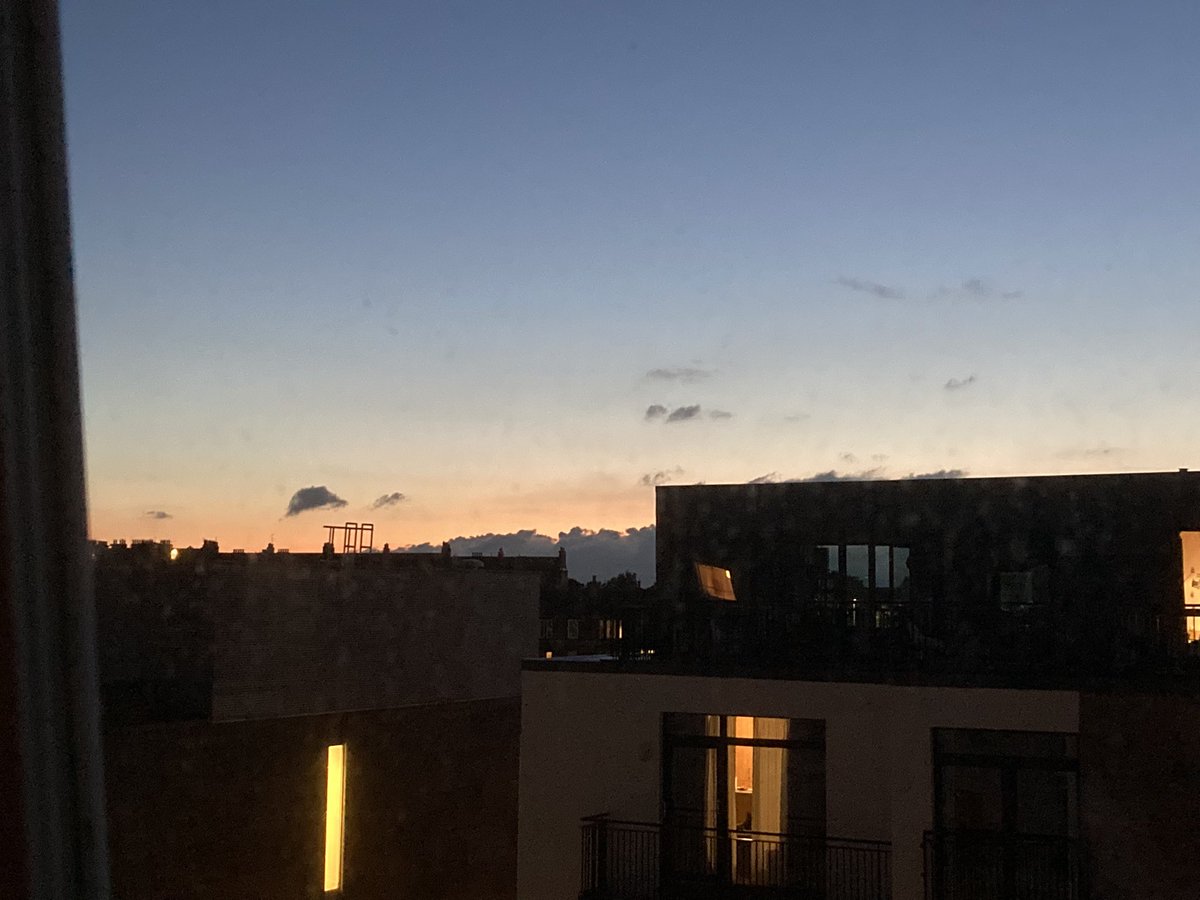 TextArtist's tweet photo. Sunset over Edinburgh after another show of I was Naked, Smelling of Rain at #ZooPlayground as part of @hrzn_showcase #HorizonShowcase22. Just seen the brilliant @sungimher with #NutCrusher Go see it. https://t.co/DTSZ31qhMu