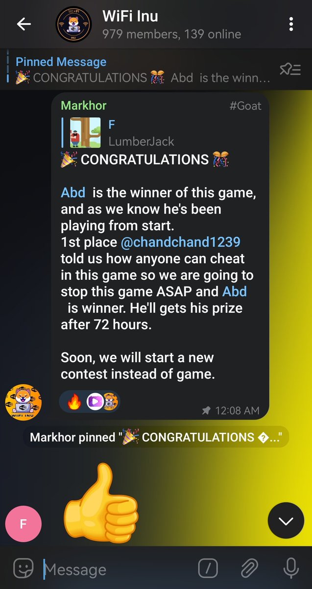 Mo_Rockett's tweet photo. Congratulations to the #game winner ππ
@WiFiInu buidling strong community. That was one game I couldn't cross 80 π
Previously #WifiInu gave away 3 #BNB to 'TWITTER #COMPETITION' winner. Dev is BASED and community is solid!
Floor keeps rising and more holders getting in. #LFG https://t.co/nJvn0ACAPW