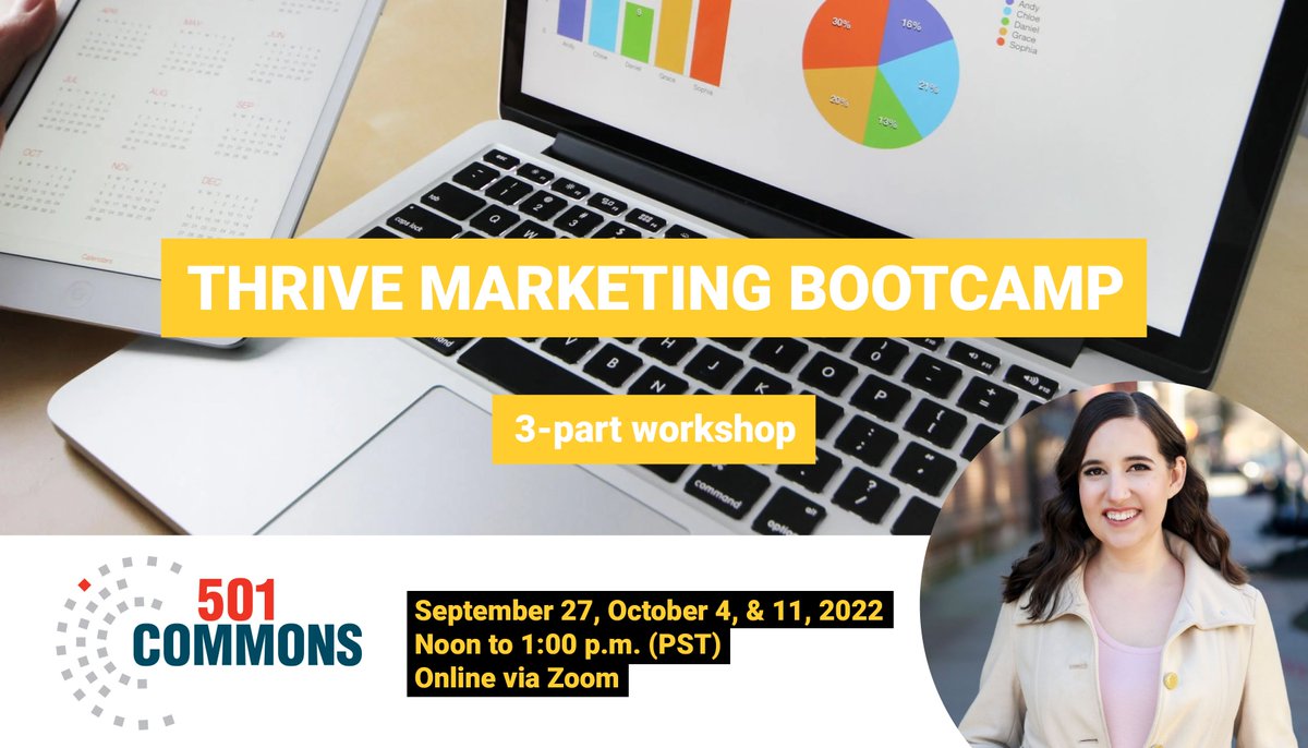 Marketing your #nonprofit can be incredibly overwhelming.

“Thrive Marketing Bootcamp” is a 3-part webinar where you’ll put proven methods into practice with 1:1 feedback from marketing strategist <a href="/MariaBryanCrtv/">Maria Bryan</a>. Join us on 9/27, 10/4 &amp; 11 at noon (PST)!

bit.ly/3ppgrIe