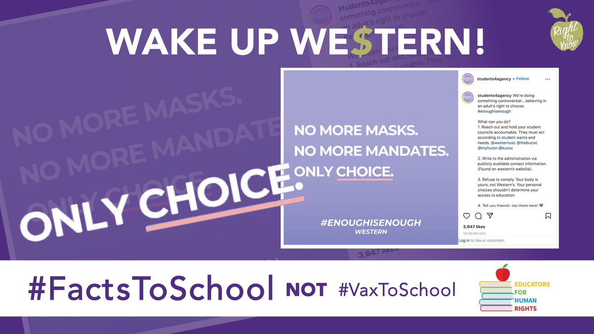 EducatorsHuman's tweet photo. It appears @WesternU shows its true colours, the colour of money. #MoneyTalks. https://t.co/bWA6G7ahiq…. We agree @students4agency: #enoughisenoughwestern #FactsToSchool NOT #VaxToSchool https://t.co/FEDspDNxIJ