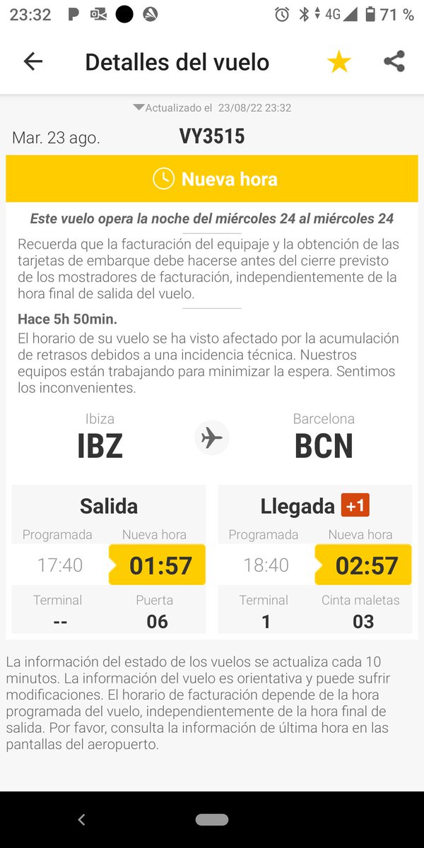 Marcos_escano's tweet photo. @vueling ahora son a las 02:00 en el vuelo a #Barcelona #VY3515
Intentando rivalizar entre las peores compañías... Vais por el buen camino... https://t.co/n573Uti7X8