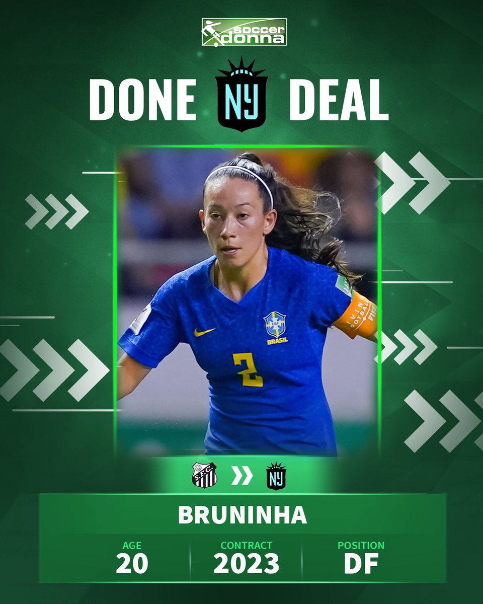 soccerdonna's tweet photo. 20-year-old Brazilian 🇧🇷 defender Bruninha joins Gotham FC from FC Santos.

#bruninha #gothamfc #nwsl https://t.co/q1HbIxy5Og