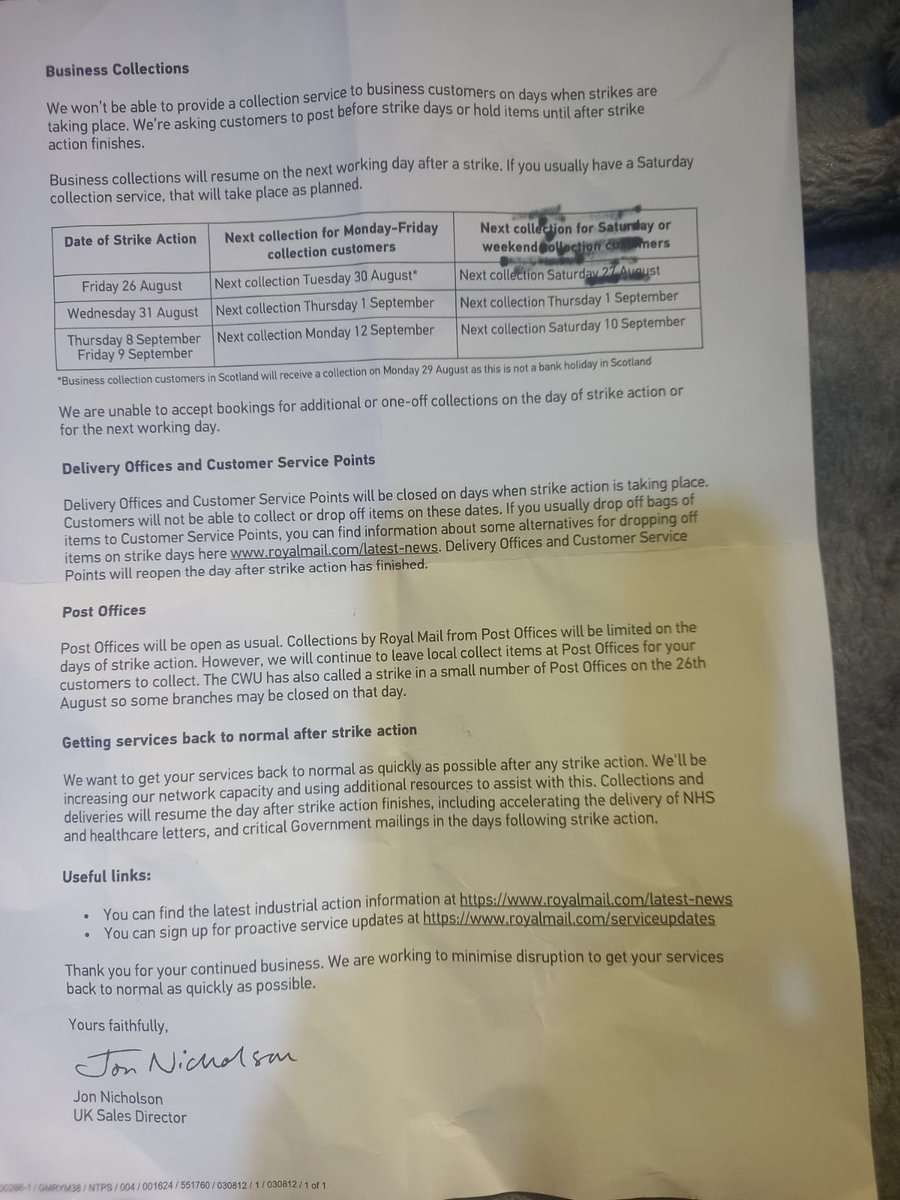 Dear <a href="/RoyalMail/">Royal Mail</a>,
Instead of wasting time and money on letters to customers apologising, how about you treat your staff better so they don't strike?  Even my dog knows this is a nonsense.

Support <a href="/CWUnews/">CWU</a> and <a href="/DaveWardGS/">Dave Ward</a>

#StandByYourPost #UnionsForAll #DogsofTwittter