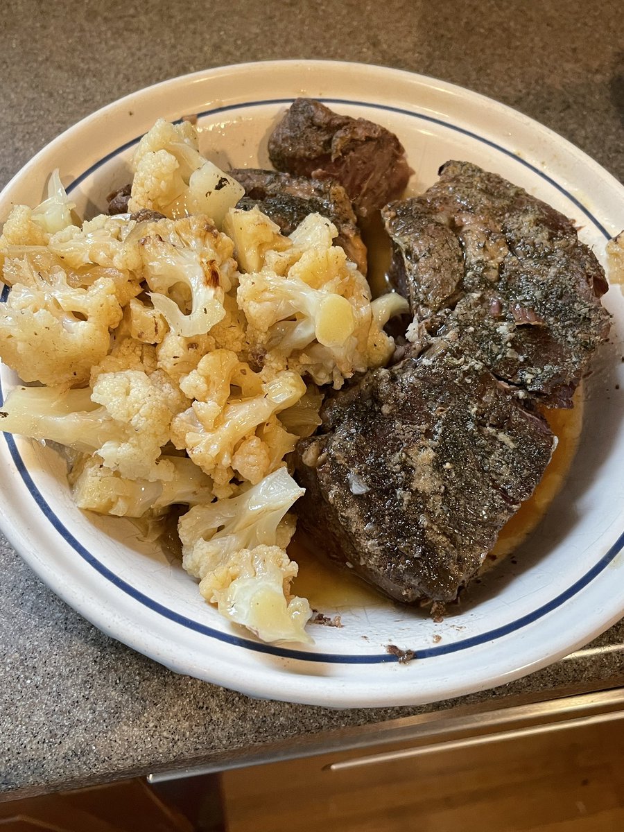TrimpeChristine's tweet image. We ate the whole thing 😋 Mississippi Pot Roast with Cauliflower &amp;amp; Onion. Christine’s #KetoKitchen #ChuckRoastRules