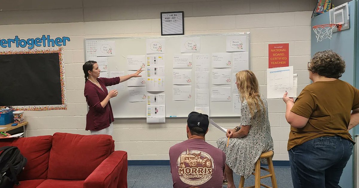 Triva08's tweet photo. I work w/ THE MOST AMAZING teachers!! My P. I. C @mairslowe and got to share some MTSS Refresher info w/ our staff today, alongside 3 awesome Ts. Tracey, Joy &amp; Kaley you crushed it today!  Thanks for sharing how you use small grps &amp; data in your classroom. #bettertogether https://t.co/BeXkXz1FTO